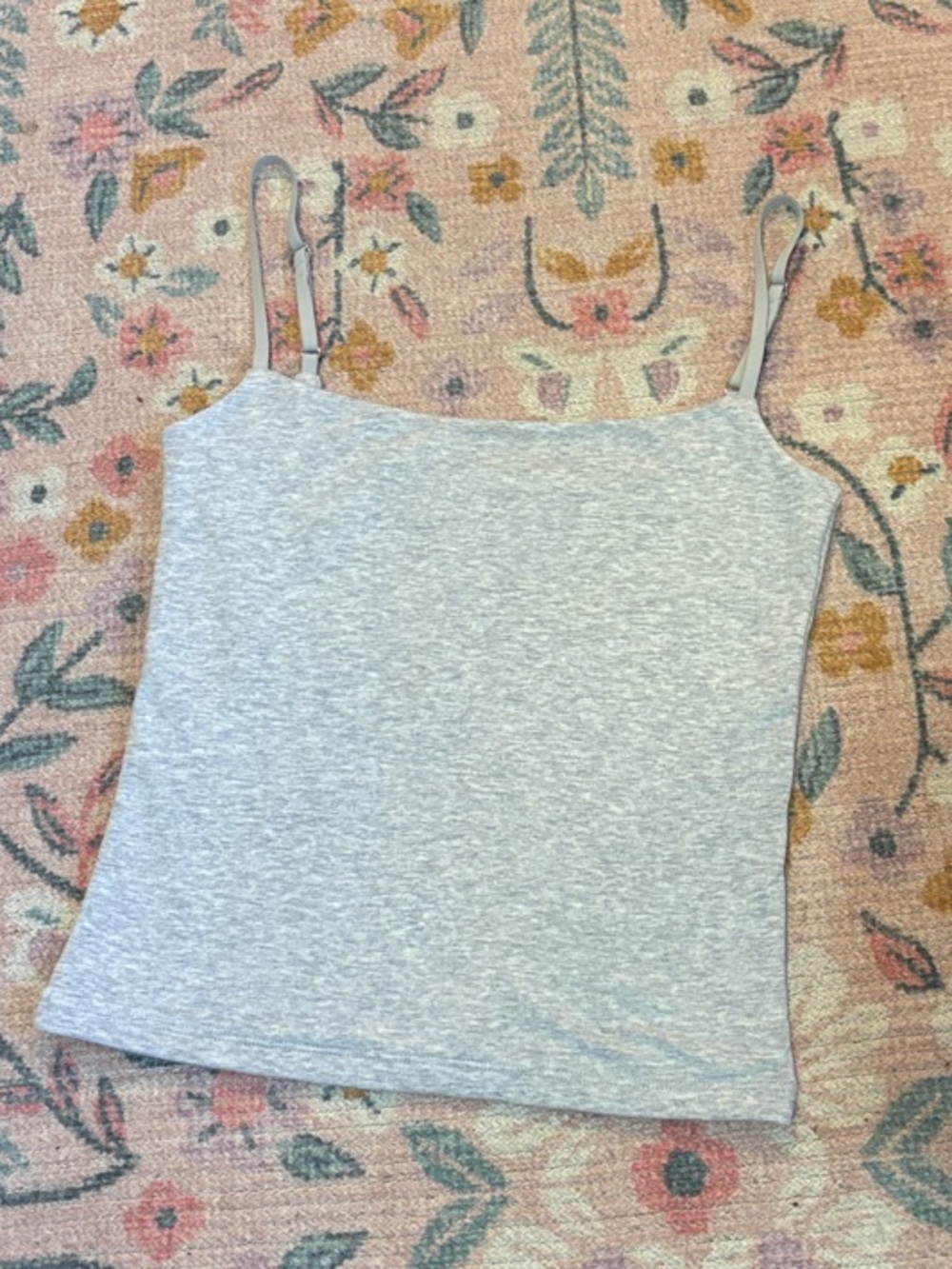 Abercrombie & Fitch Light Gray Ribbed Spaghetti Strap Tank